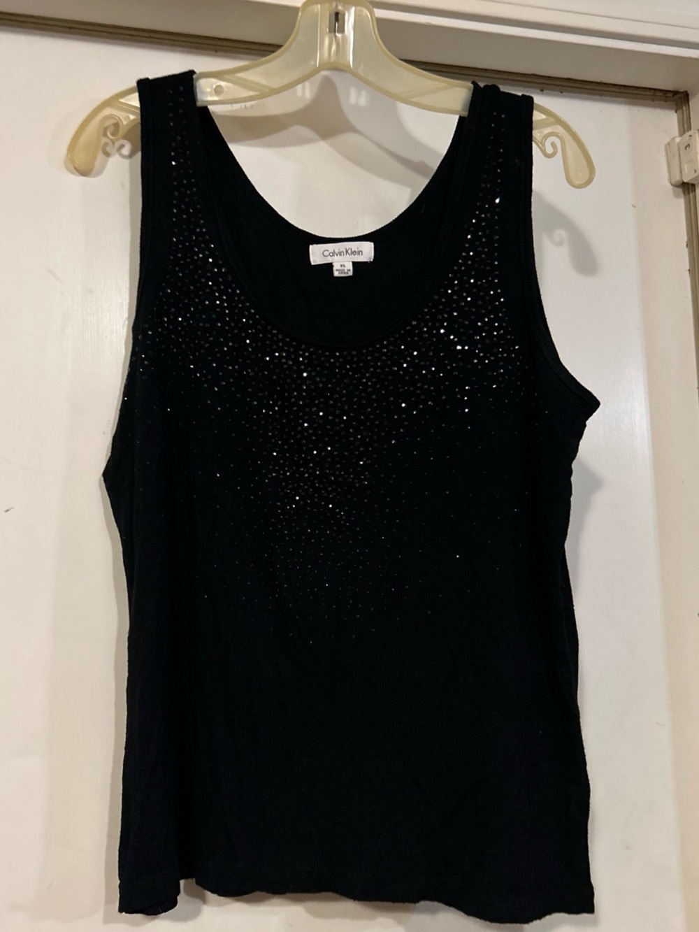 Calvin Klein Black Studded Scoop Neck Tank